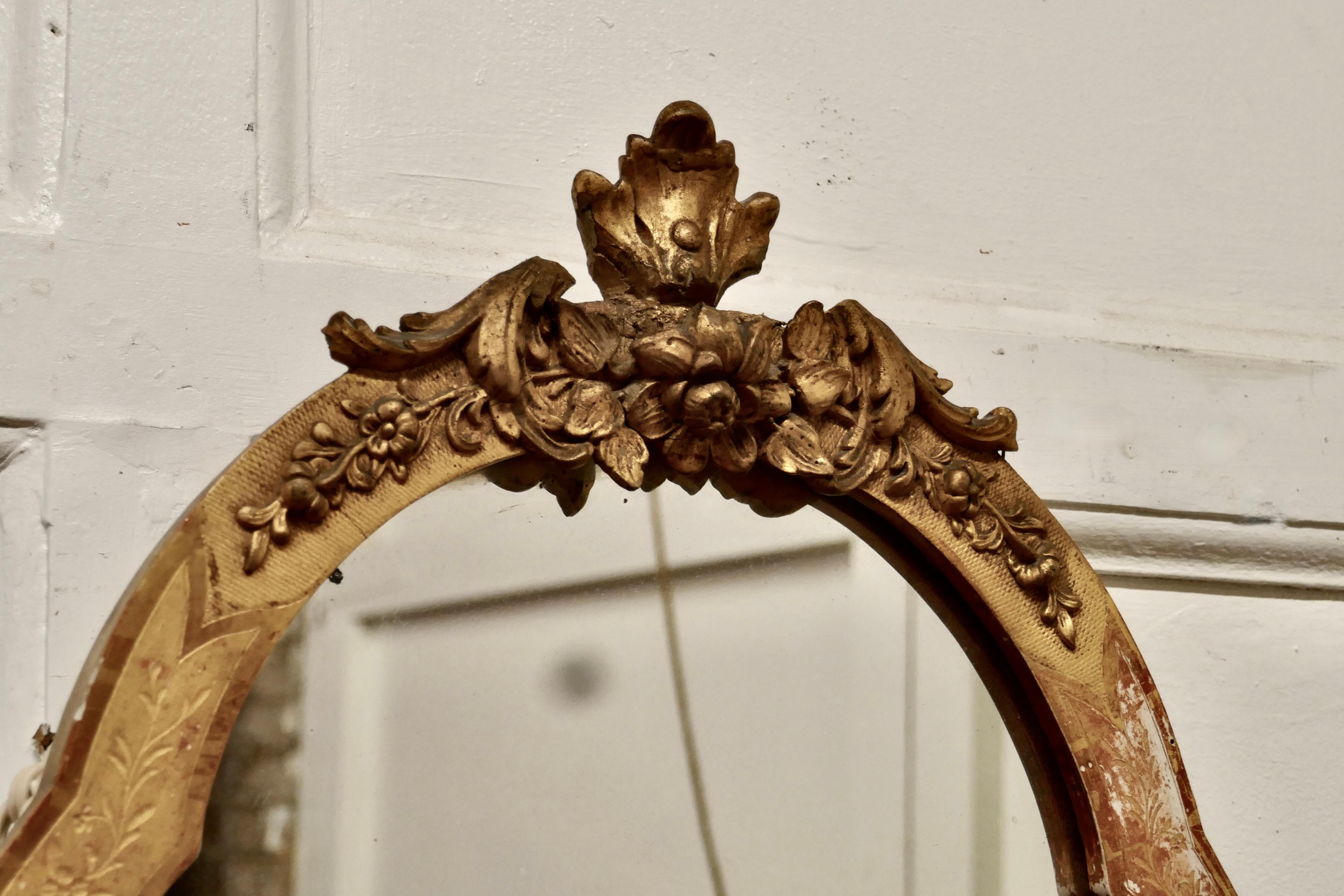 Giltwood French Gilt Dressing Table and Wall Mirror