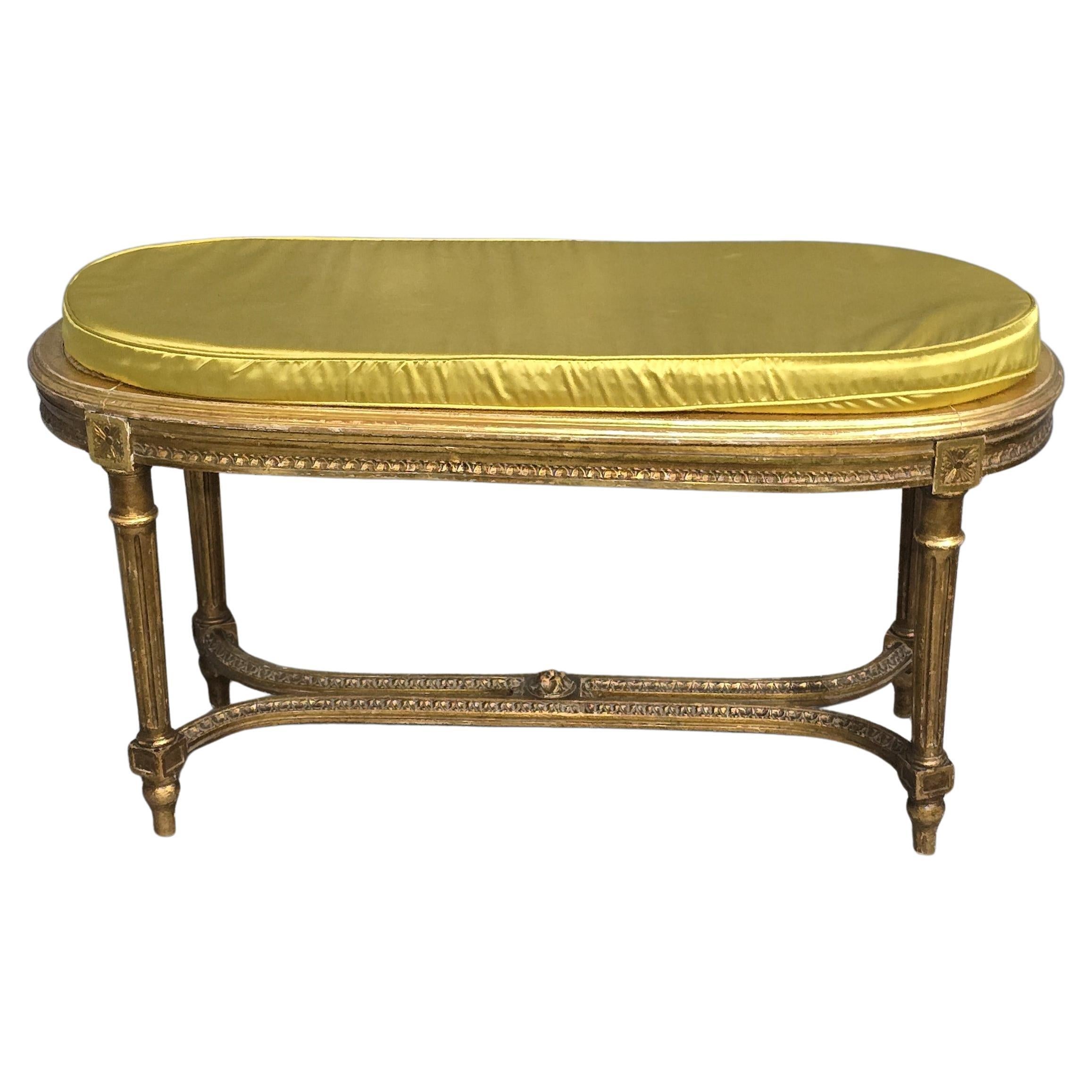 Sgabello Duet francese dorato in vendita