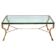 French Gilt Iron Coffee Table Attributed to Maison Ramsay