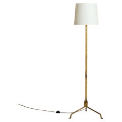 French Gilt-Iron Floor Lamp Attributed to Maison Ramsay, 1940s