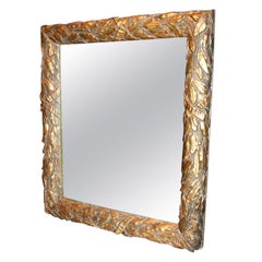 French Gilt Laurel and Ribbon Decorated Mirror