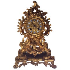 French Gilt Mantel Clock French Gilt Mantel Clock