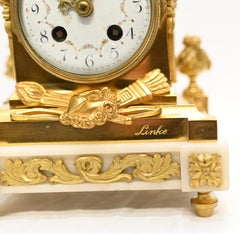 French Gilt Mantle Clock by Linke French 1890 Cherub