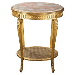 French Gilt Marble Side Table