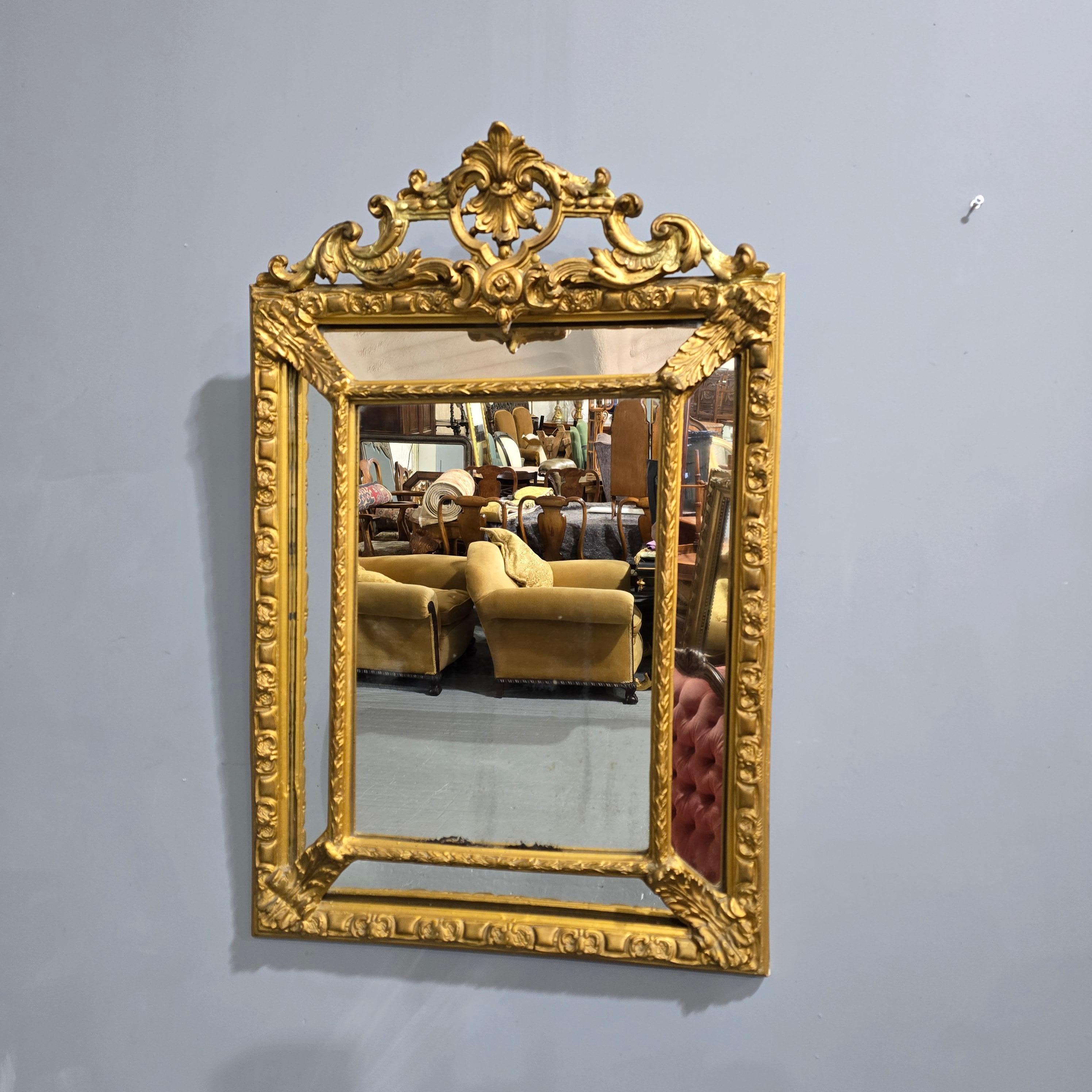 Specchio marginale francese dorato in vendita 2