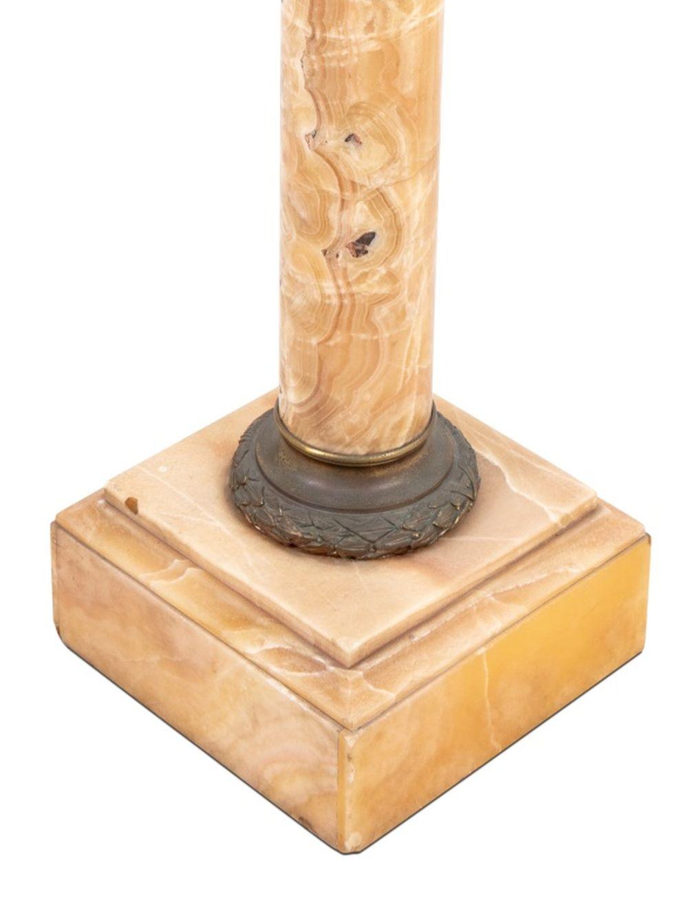 French Gilt Metal and Alabaster Pedestal In Good Condition For Sale In Astoria, NY