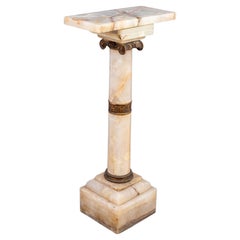 French Gilt Metal and Alabaster Pedestal