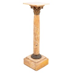 French Gilt Metal and Alabaster Pedestal