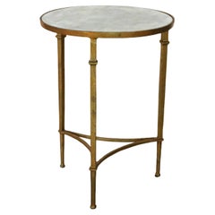 French Gilt Metal Drink Stand with Banded Legs & Stylized Stretcher 20thC