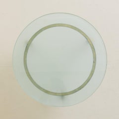 French Gilt Metal + Frosted Glass Coffee Table, 1960s