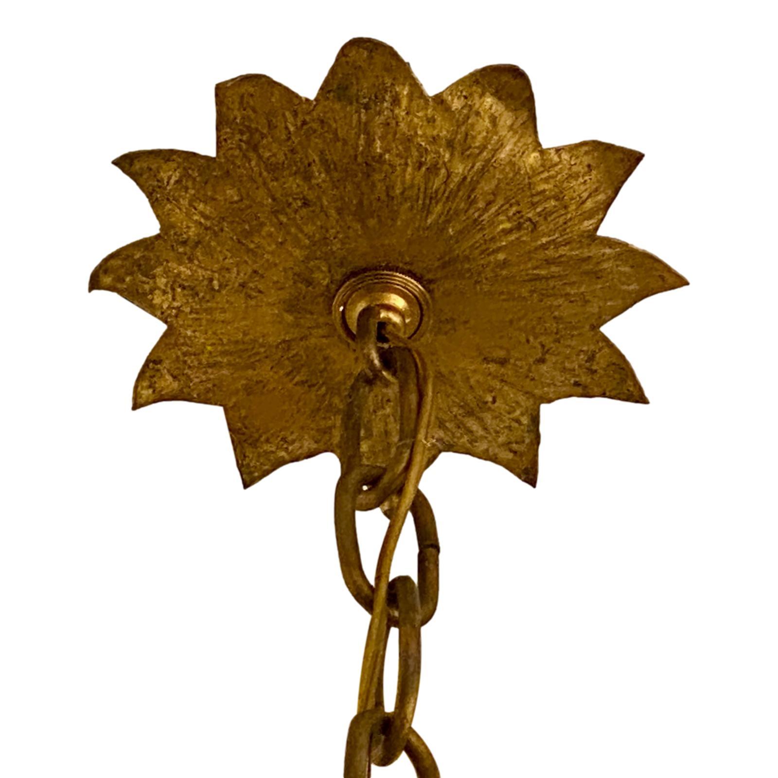 Mid-20th Century French Gilt Metal Light Fixture