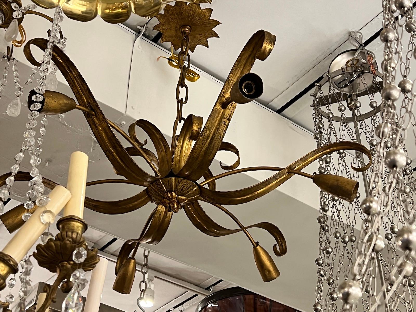 French Gilt Metal Light Fixture 3