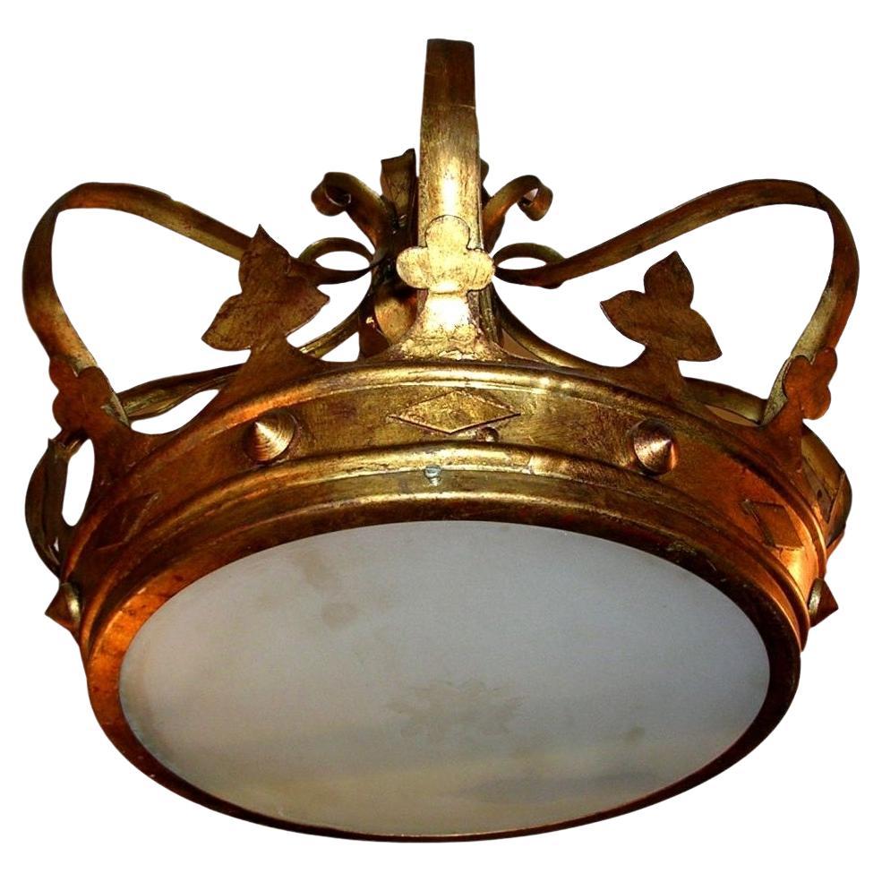 French Gilt Metal Light Fixture For Sale