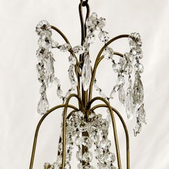 Luminaire français en métal doré avec fleurs