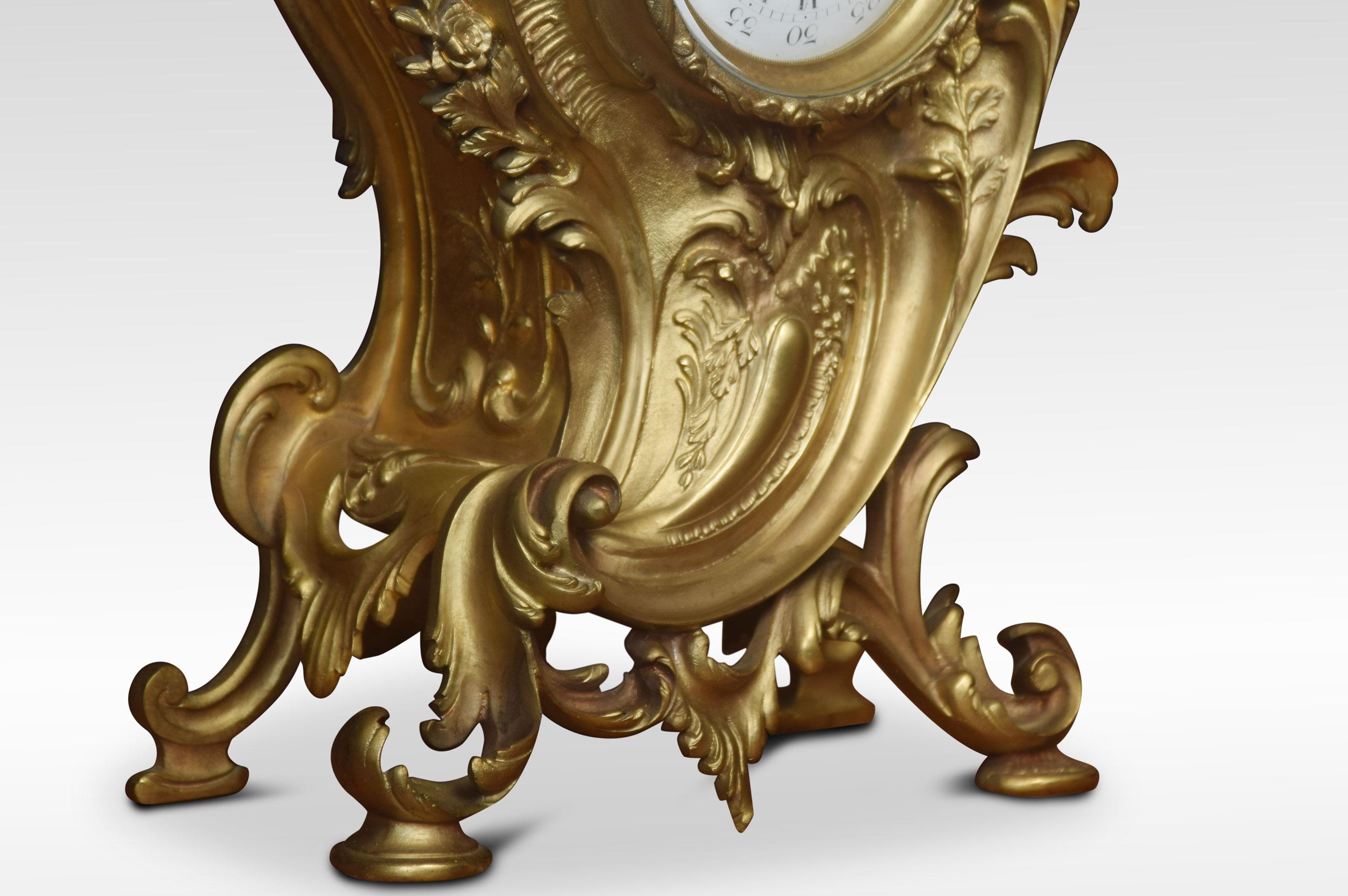 19th Century French Gilt Metal Mantel Clock