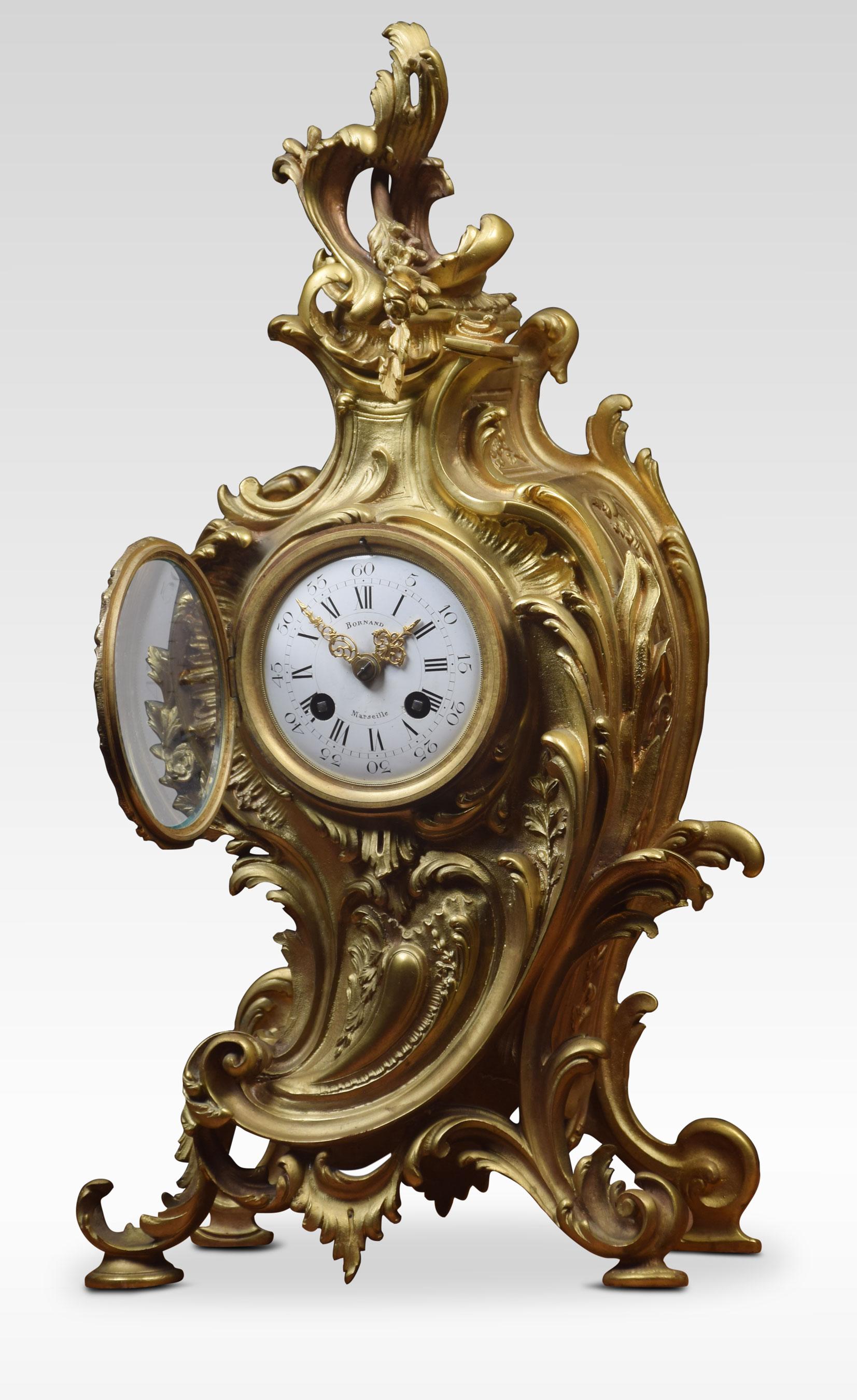 French Gilt Metal Mantel Clock 1