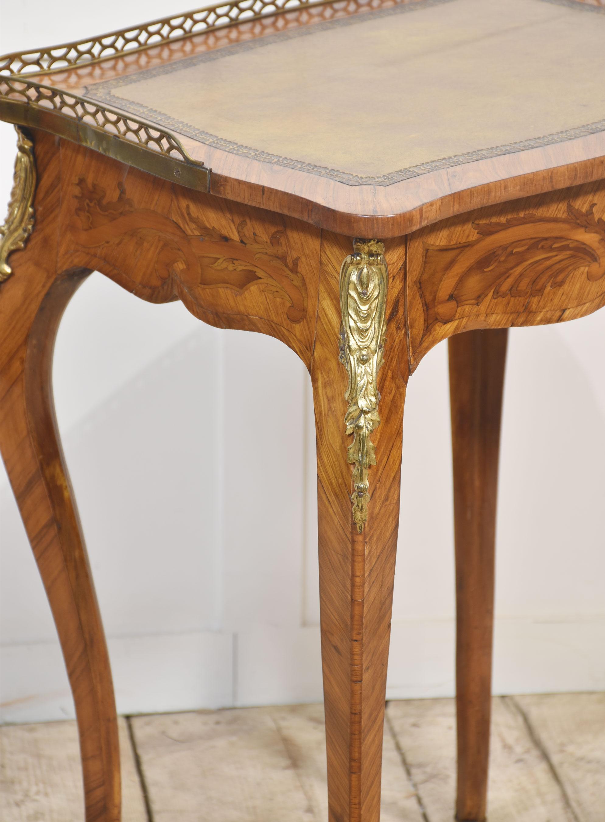 French gilt-metal mounted marquetry side table In Good Condition For Sale In Cheshire, GB