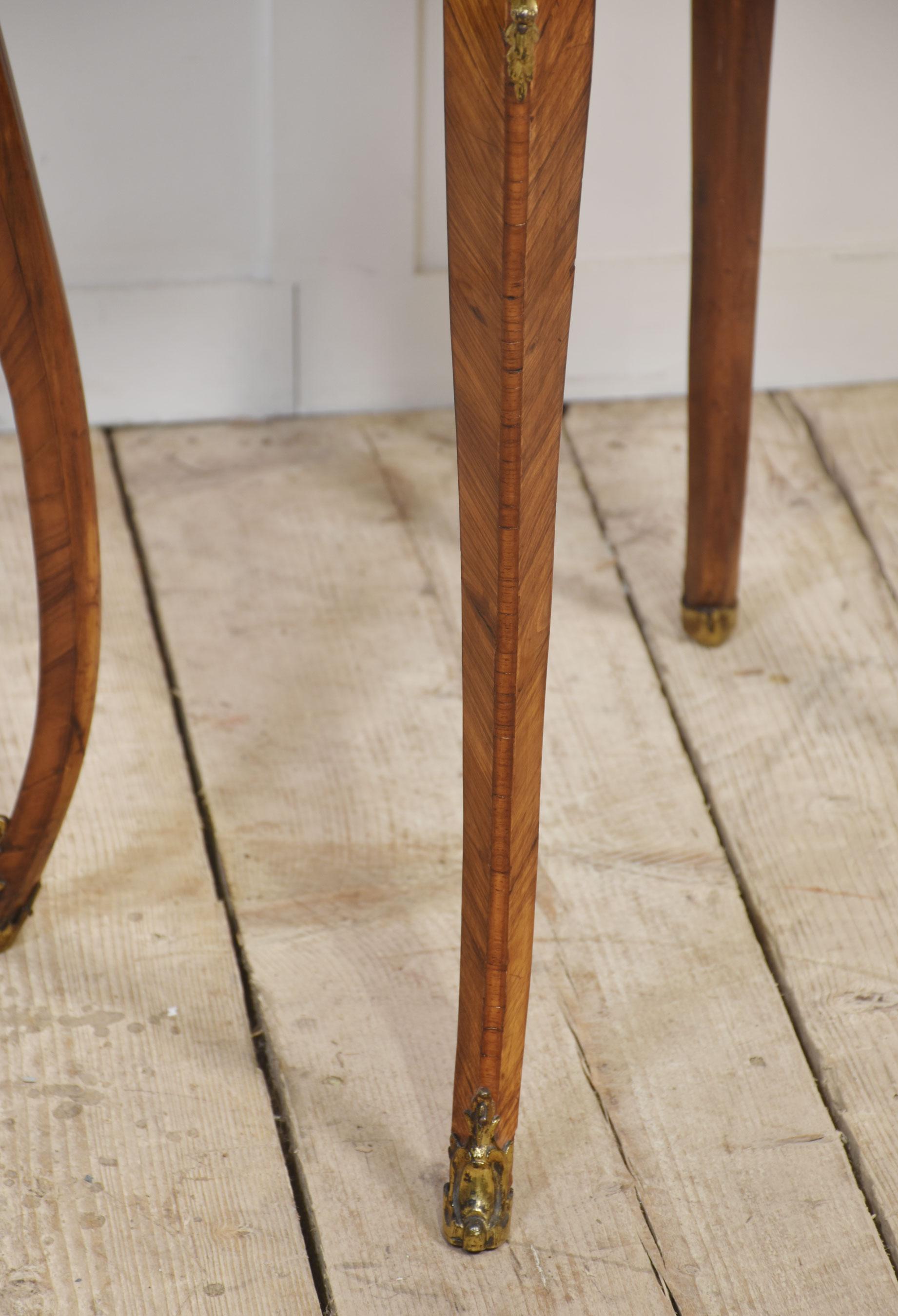 20th Century French gilt-metal mounted marquetry side table For Sale