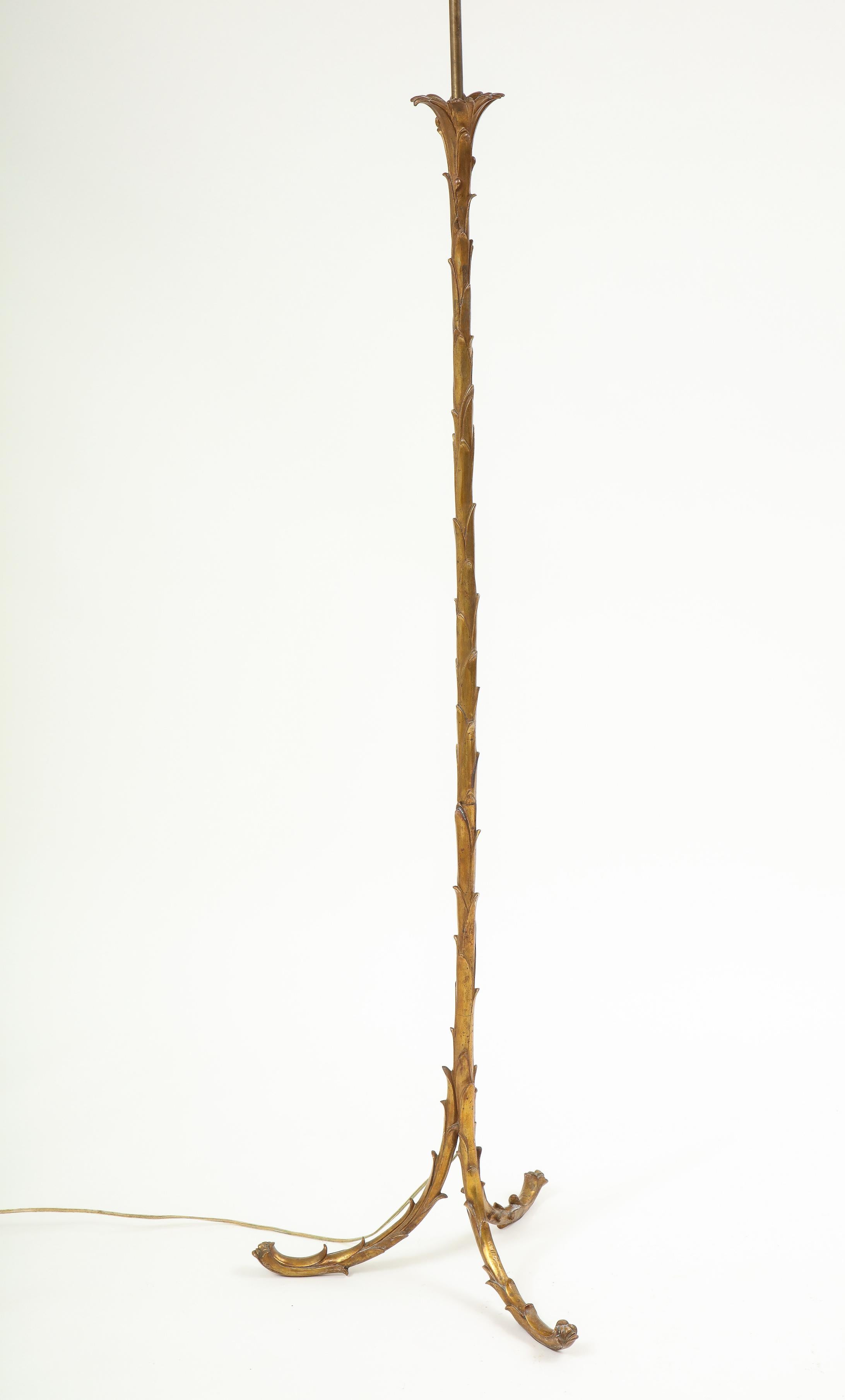 French Gilt Metal Palm Tree Floor Lamp 4