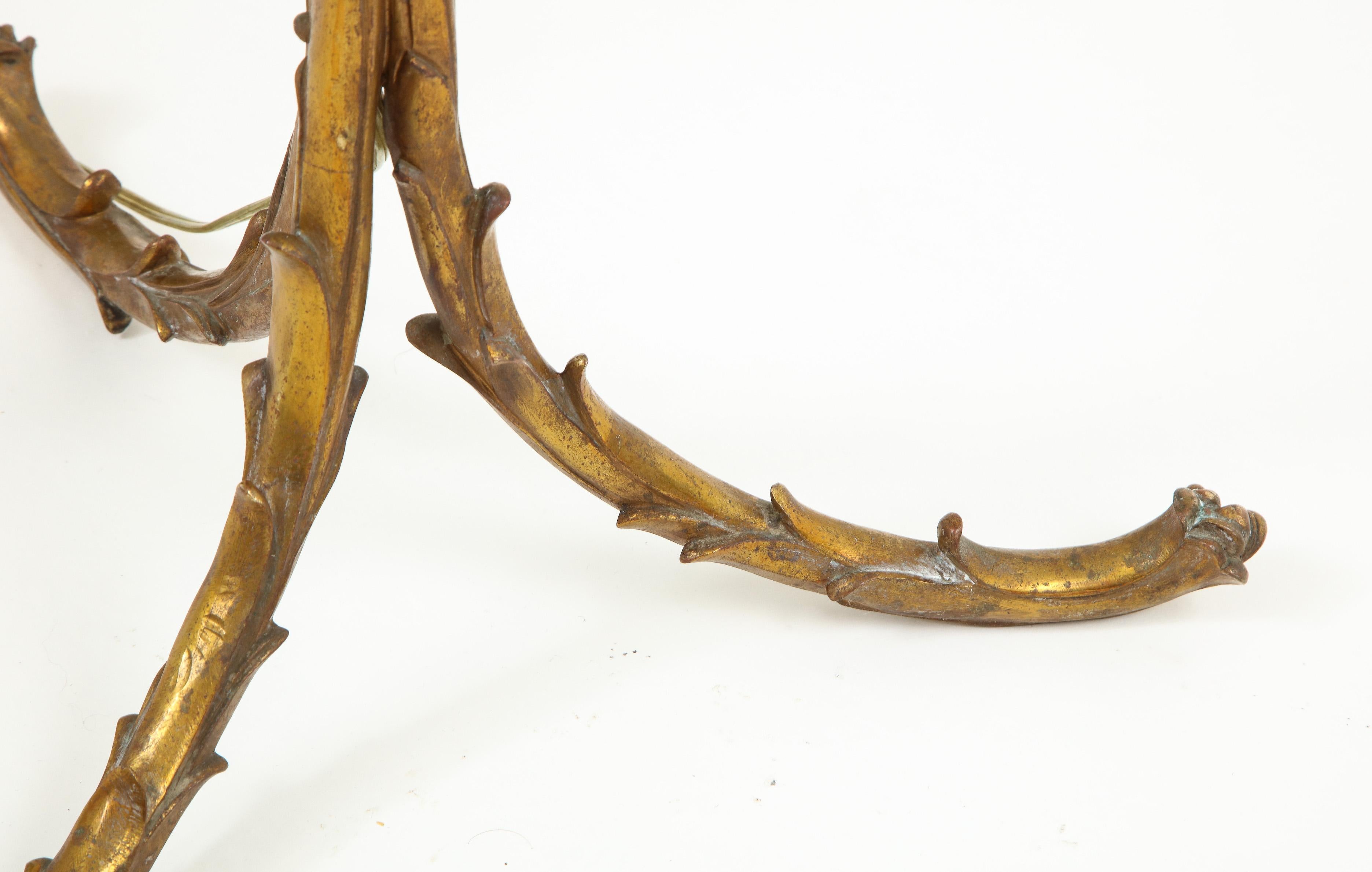 French Gilt Metal Palm Tree Floor Lamp 2