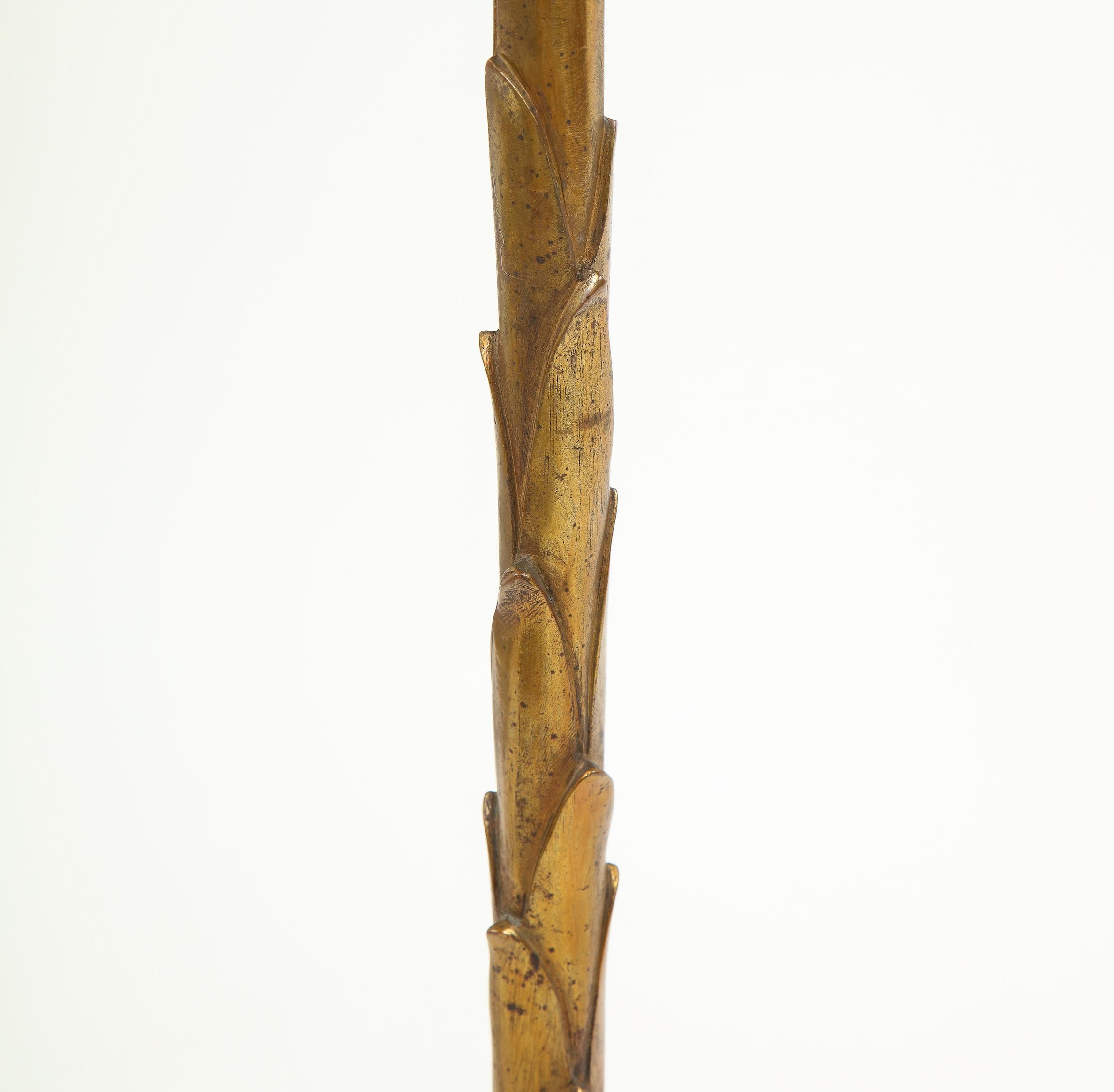 French Gilt Metal Palm Tree Floor Lamp 3