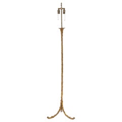 French Gilt Metal Palm Tree Floor Lamp