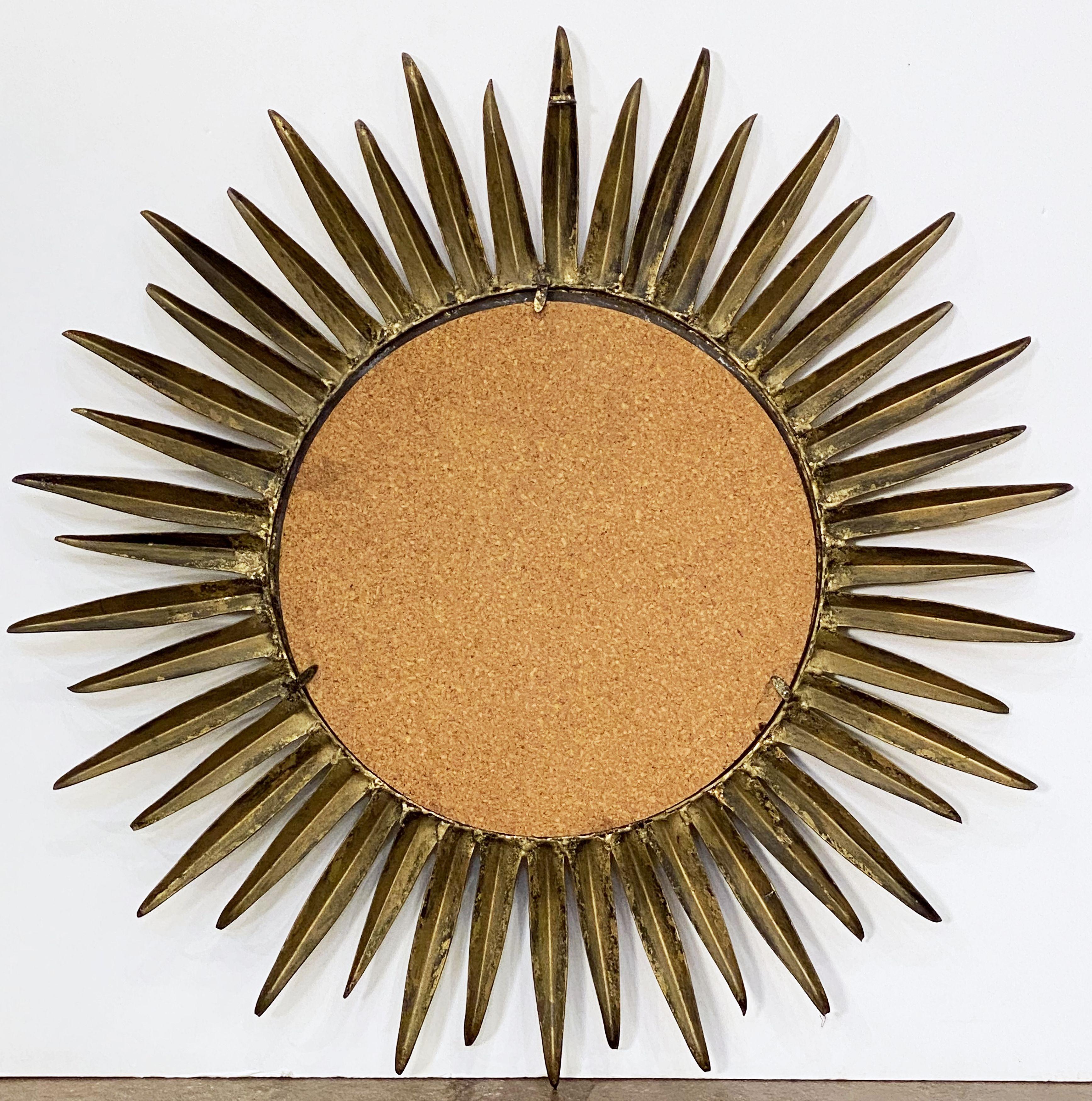 French Gilt Metal Starburst or Sunburst Mirror (Diameter 24) 9