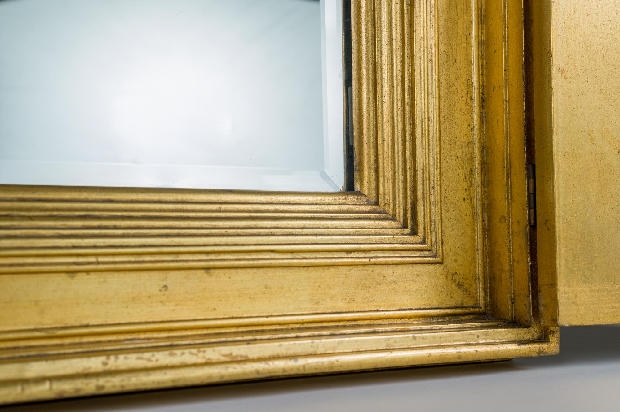 19th Century French Gilt Mirror with Doors For Sale