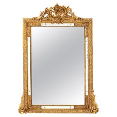 French Gilt Mirror with Venetian Panels
