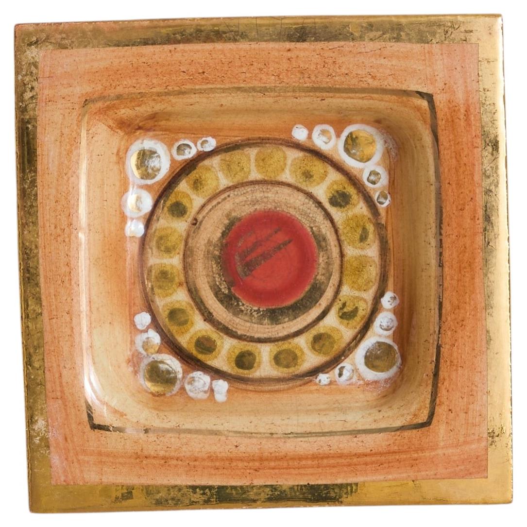 Keramik-Tablett in Gold und Orange von Georges Pelletier, 1970er Jahre im Angebot