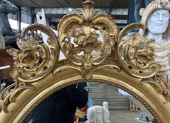 French Gilt Oval Mirror