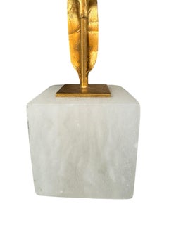 French Gilt Palm Tree With Rock Crystal and Marble Base