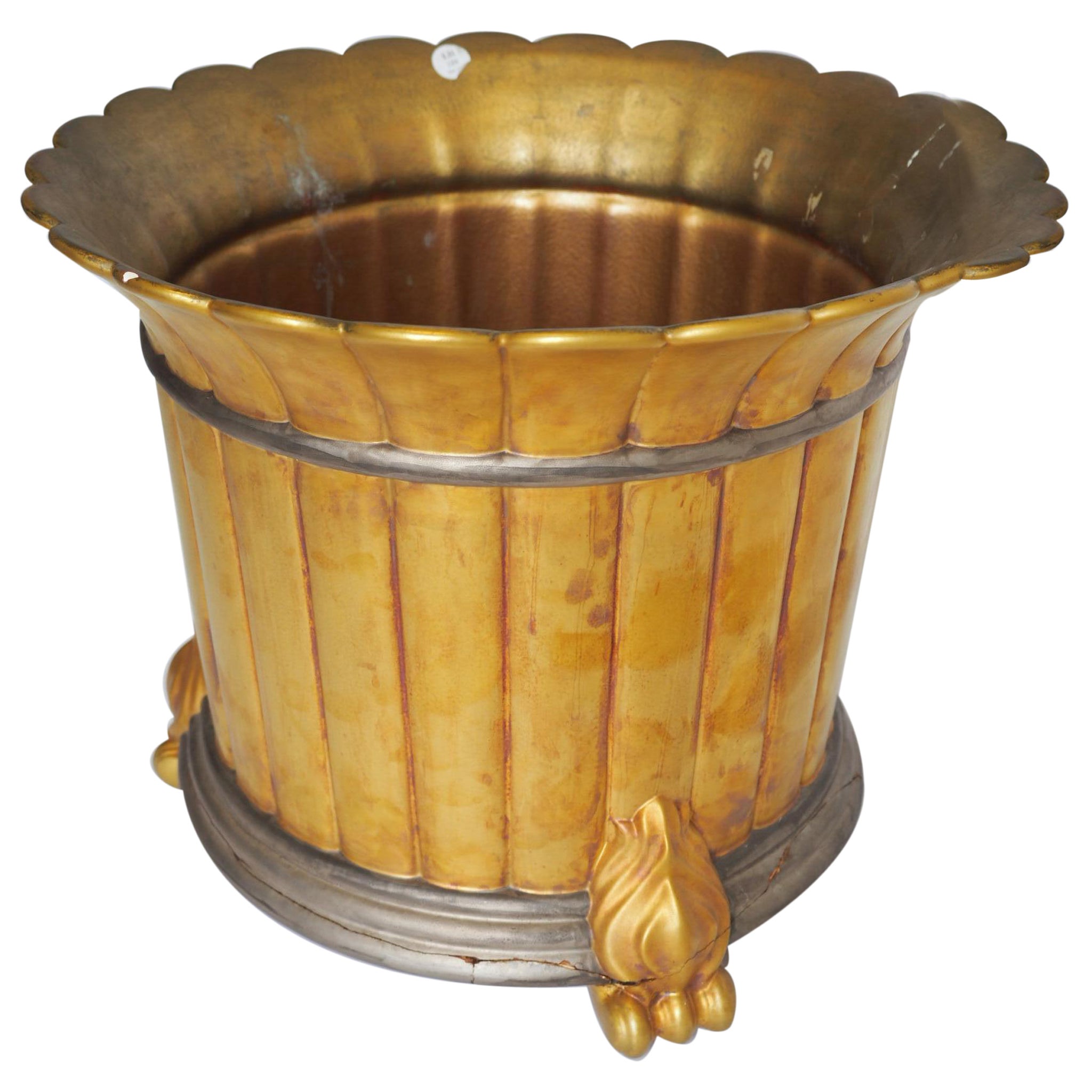 Vergoldete Gips-Jardinière, Jacques Molin für Lorin Marsh im Angebot