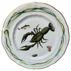 French Gilt Porcelain Lobster Plate