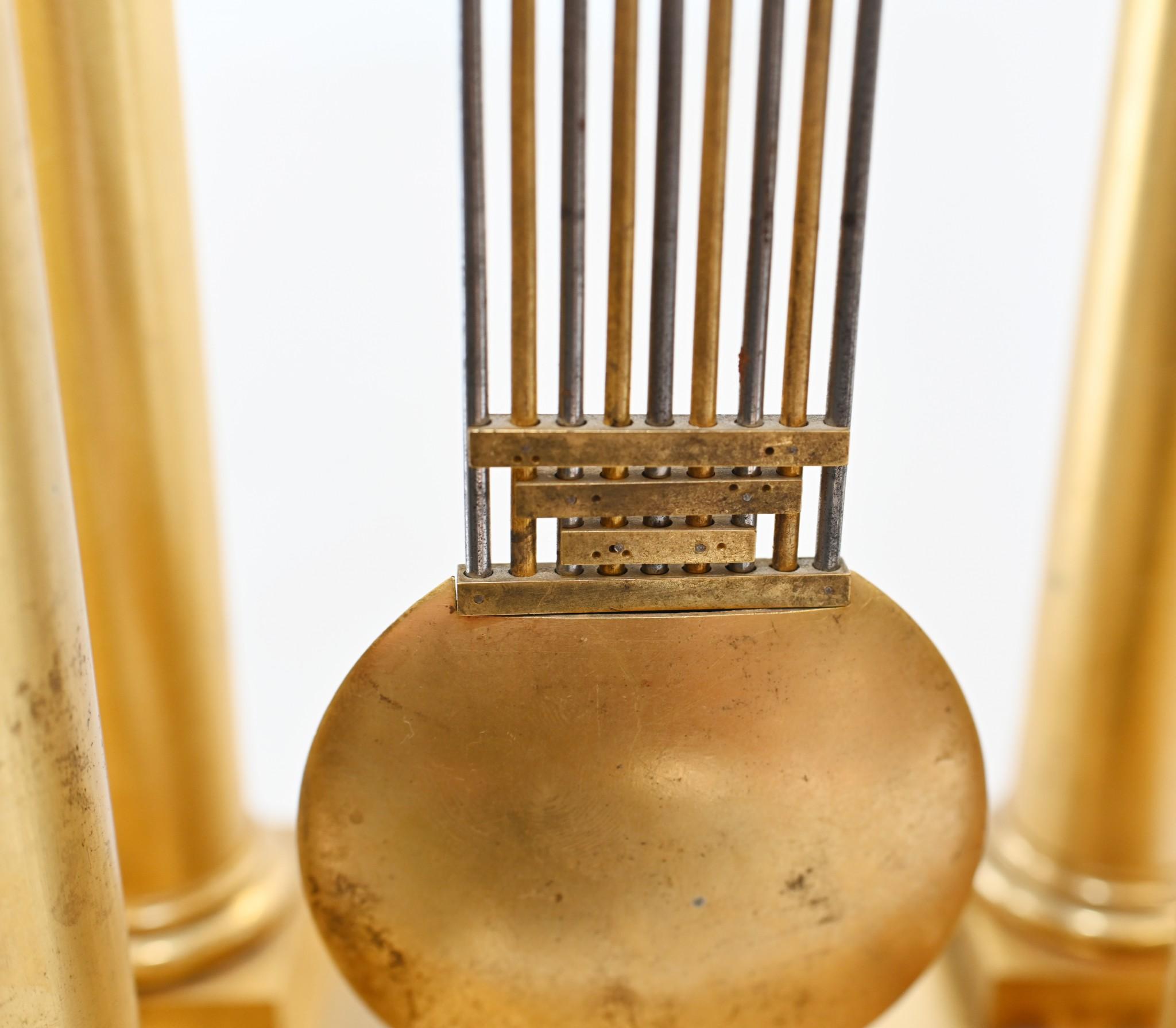 French Gilt Portico Clock Charles X 1810 8