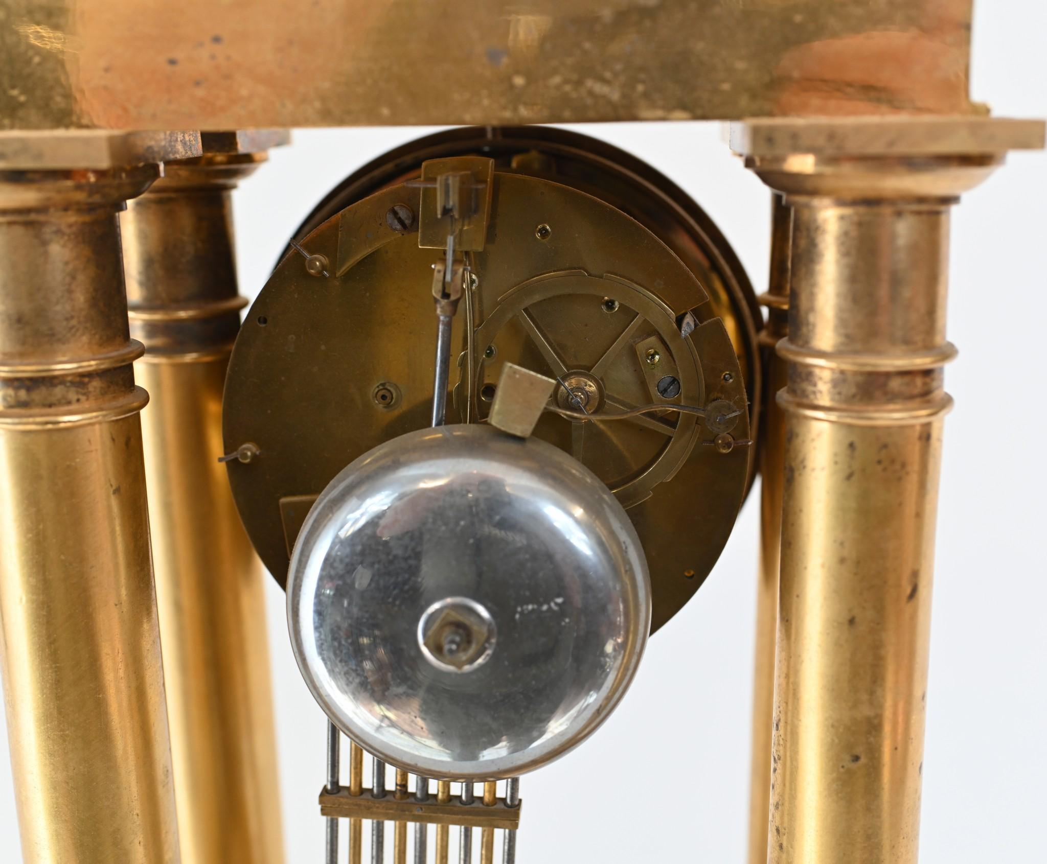 French Gilt Portico Clock Charles X 1810 2