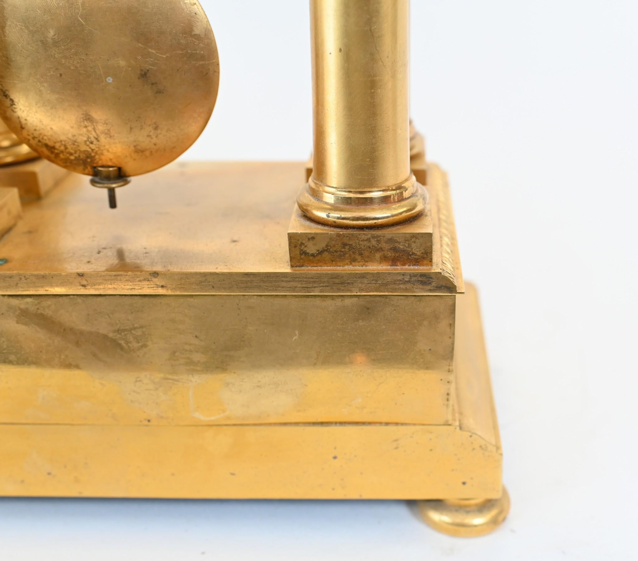 French Gilt Portico Clock Charles X 1810 3