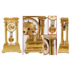 French Gilt Portico Clock Charles X 1810