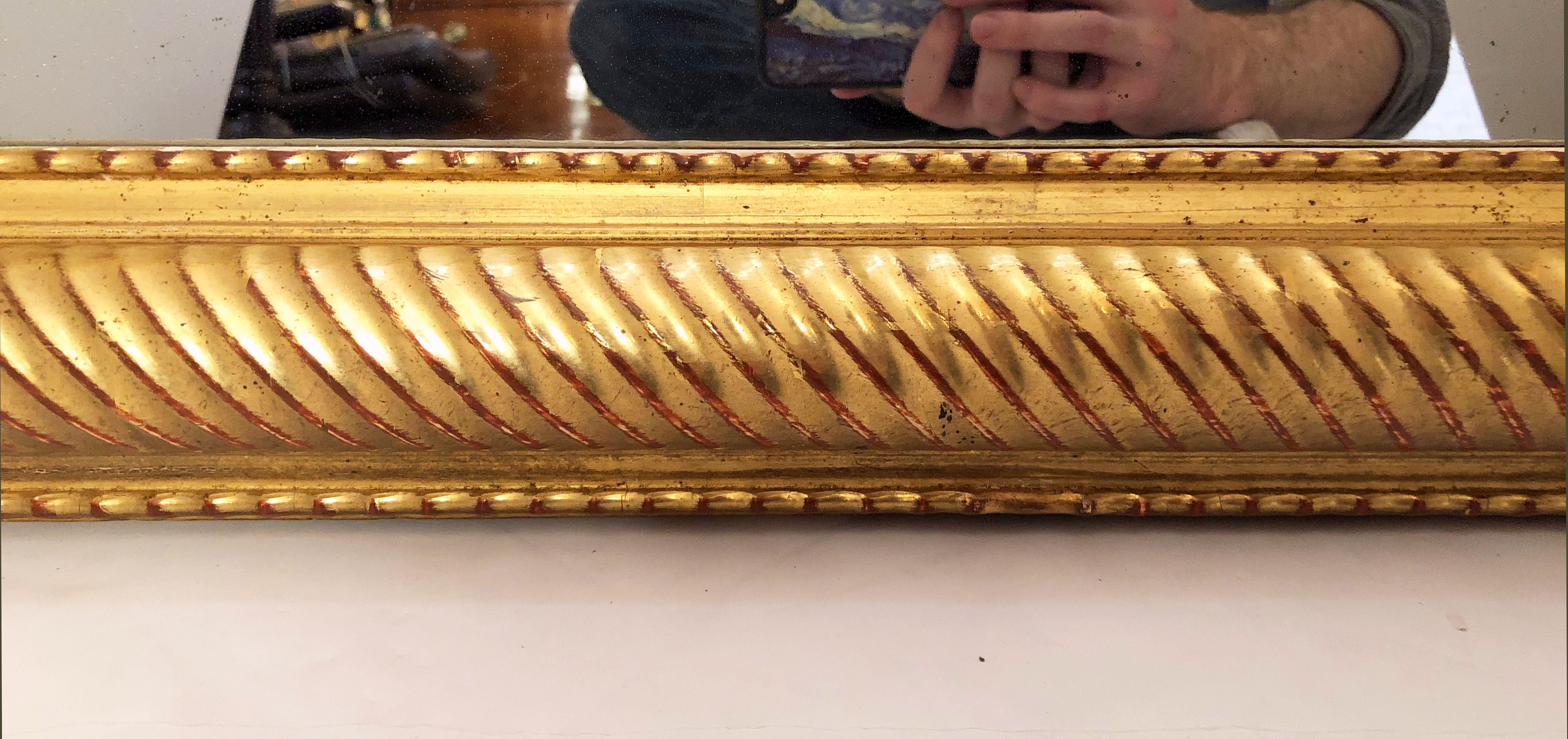 French Gilt Rectangular Wall Mirror (H 39 x W 30 3/4) For Sale 5