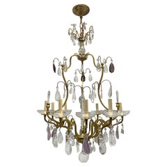 French Gilt Rock Crystal Chandelier