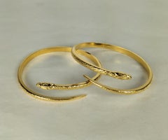 French Gilt Snake Bangles