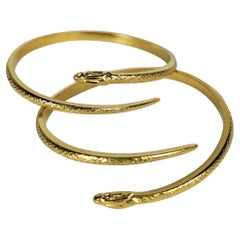 French Gilt Snake Bangles