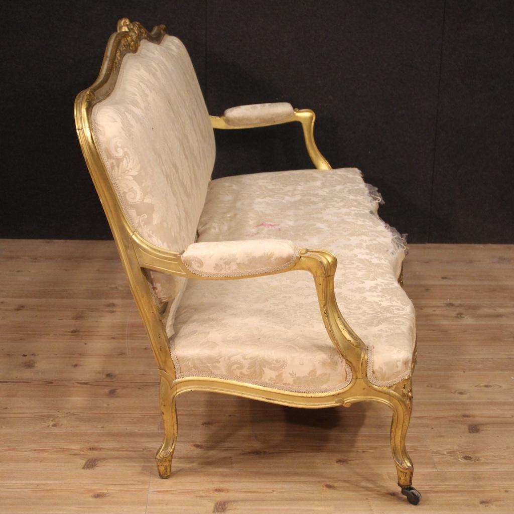 French Gilt Sofa in Louis XV Style, 20th Century For Sale 2