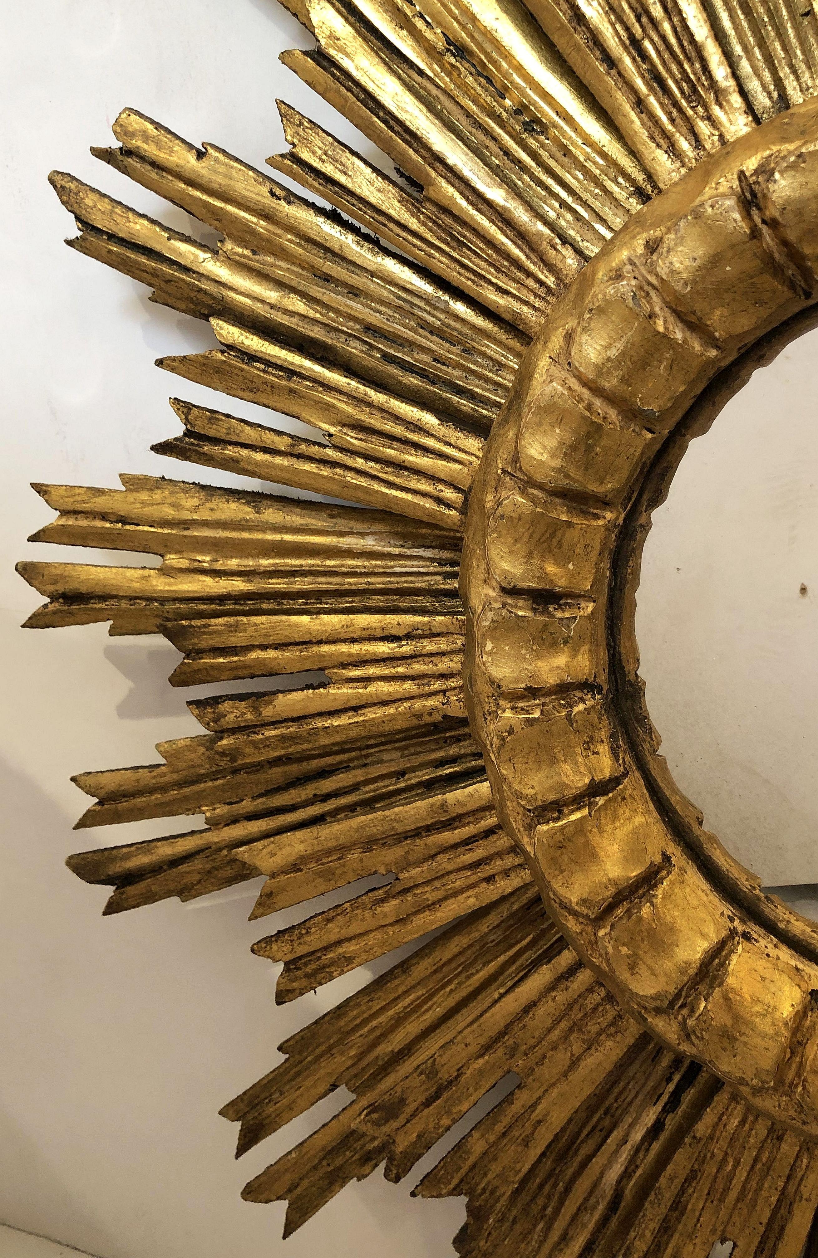 French Gilt Starburst or Sunburst Mirror (Diameter 21) 8