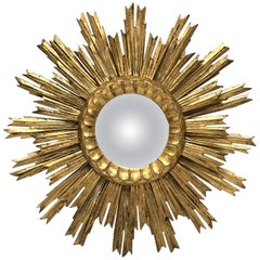 Französisch vergoldet Starburst oder Sunburst Spiegel (Durchmesser 21)