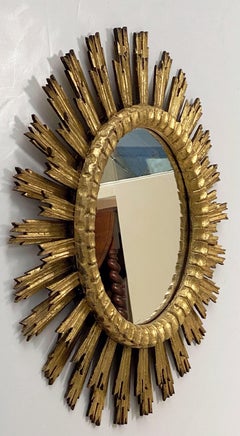 French Gilt Starburst or Sunburst Mirror (Diameter 29 1/4)