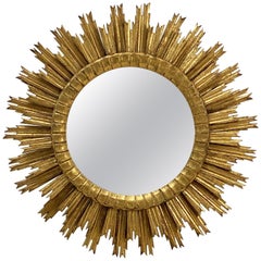 French Gilt Starburst or Sunburst Mirror (Diameter 29 1/4)