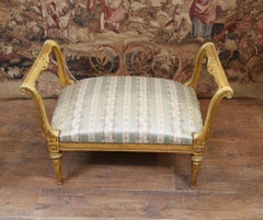 French Gilt Stool Antique Empire Seat, 1920