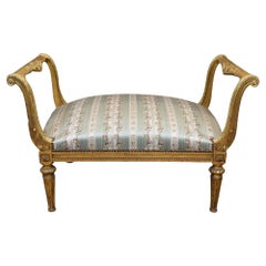 French Gilt Stool Antique Empire Seat, 1920