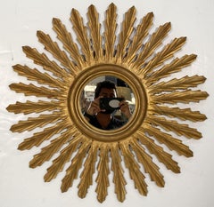 Französisch vergoldet Sunburst oder Starburst Spiegel (Durchmesser 26 3/4)